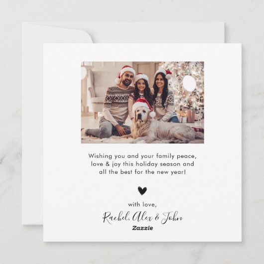 Typografie Zwart Wit 5 Fotocollage Kerstmis Feestdagenkaart (Achterkant)