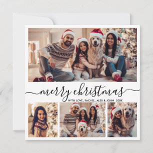 Typografie Zwart Wit 5 Fotocollage Kerstmis Feestdagenkaart
