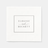 Typografie Zwart-wit bruiloft servet (Voorkant)