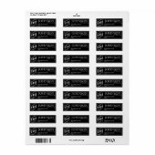 Typografie Zwart-wit retouradreslabel Etiket (Full Sheet)