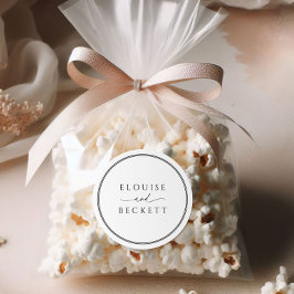 Typografie Zwart-wit Ronde bruiloft Sticker