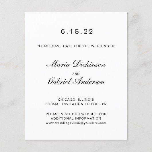 Typografie zwart wit Simple Elegant Wedding (Voorkant)