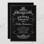  Typografie Zwarte Bruids Douche Uitnodigingen (Voorkant / Achterkant)