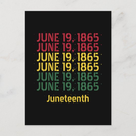 Typografie Zwarte Geschiedenis Juni 19 1865 Junete Briefkaart (Voorkant)