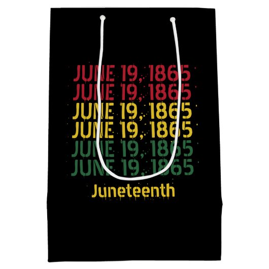 Typografie Zwarte Geschiedenis Juni 19 1865 Junete Medium Cadeauzakje (Achterkant)