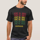 Typografie Zwarte Geschiedenis Juni 19 1865 Junete T-shirt (Voorkant)