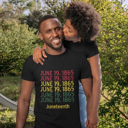 Typografie Zwarte Geschiedenis Juni 19 1865 Junete T-shirt
