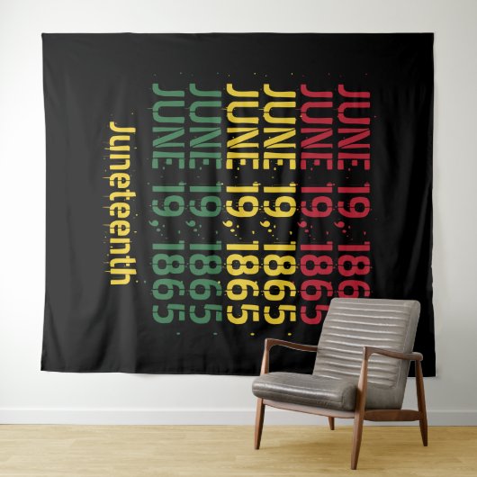 Typografie Zwarte Geschiedenis Juni 19 1865 Junete Wandkleed (In Situ (horizontaal))