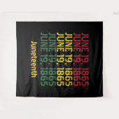 Typografie Zwarte Geschiedenis Juni 19 1865 Junete Wandkleed (Voorkant (horizontaal))