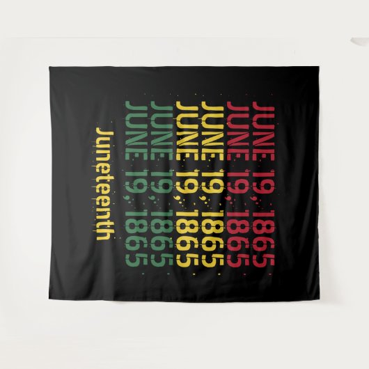 Typografie Zwarte Geschiedenis Juni 19 1865 Junete Wandkleed (Voorkant (horizontaal))