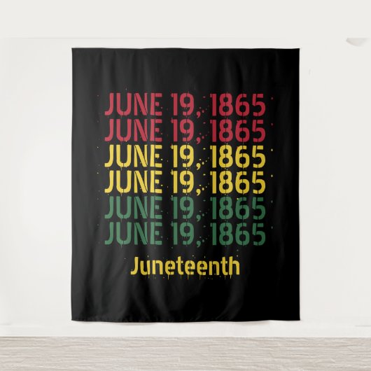 Typografie Zwarte Geschiedenis Juni 19 1865 Junete Wandkleed (Voorkant)