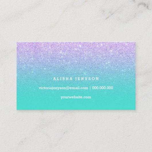 Typografiellavender glitter turquoise loyalty (Achterkant)