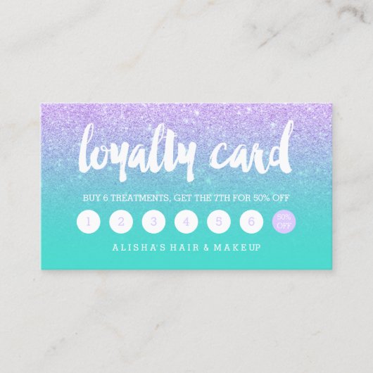Typografiellavender glitter turquoise loyalty (Voorkant)