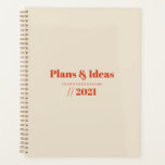 Typografieminimalistisch ontwerp planner<br><div class="desc">Moderne typografische vormgeving in pastelkleuren voor uw gepersonaliseerde planner. Selecteer de knop 'Aanpassen' om de tekstgrootte en de tekstkleur te wijzigen als deze nodig is.</div>