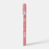 Typografienaam Patroonroze iPhone 15 Case (Linkerkant)