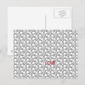 Typografiepatroon in zwart-wit briefkaart (Voorkant / Achterkant)