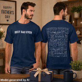 Typografiepatroon Vaderdag Cadeau Script T-shirt
