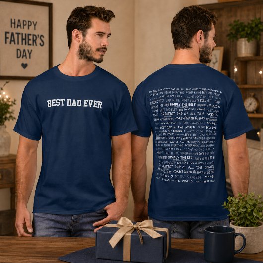 Typografiepatroon Vaderdag Cadeau Script T-shirt
