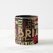 Typografiepatroon van aangepaste kleurnamen mok (Midden)