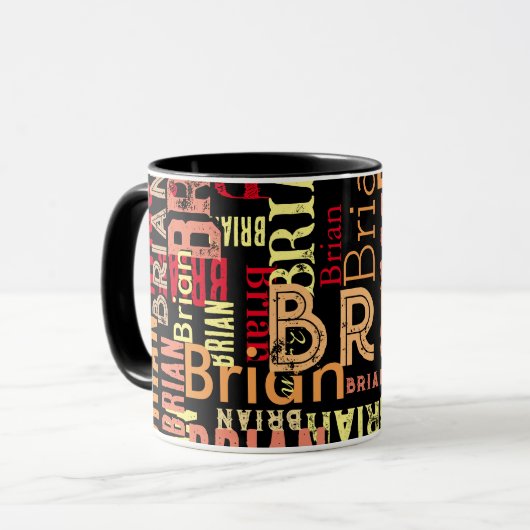 Typografiepatroon van aangepaste kleurnamen mok (Voorkant links)