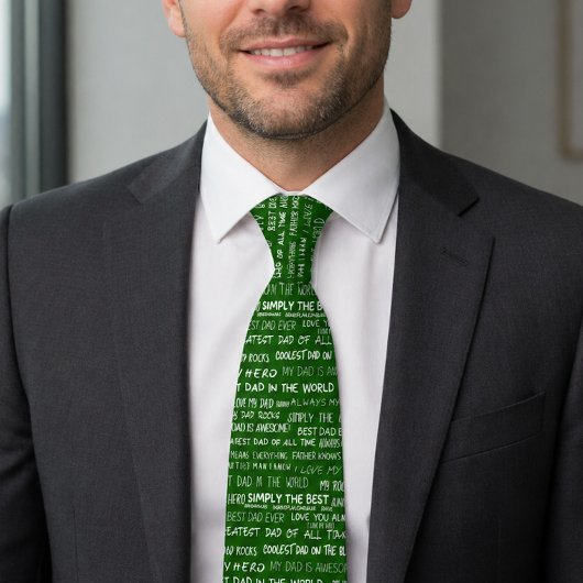 Typografiepatroon voor Vaderdag-cadeauscript Groen Stropdas