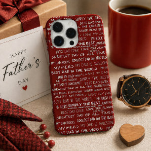 Typografiepatroon voor Vaderdag-cadeauscript in he iPhone 16 Pro Max Hoesje