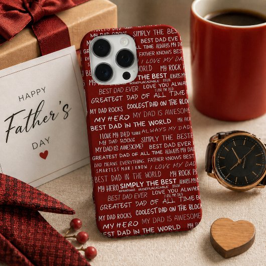Typografiepatroon voor Vaderdag-cadeauscript in he Case-Mate iPhone Case