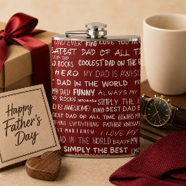 Typografiepatroon voor Vaderdag-cadeauscript in he Heupfles