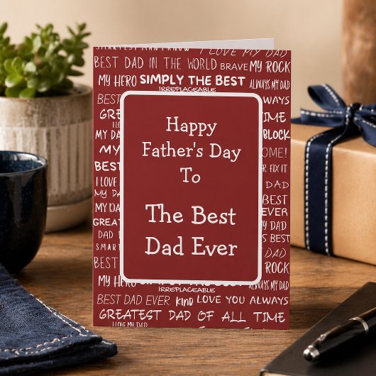 Typografiepatroon voor Vaderdag-cadeauscript in he Kaart