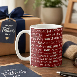 Typografiepatroon voor Vaderdag-cadeauscript in he Koffiemok