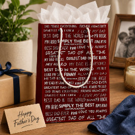 Typografiepatroon voor Vaderdag-cadeauscript in he Medium Cadeauzakje