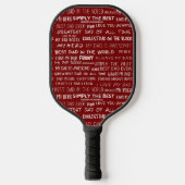 Typografiepatroon voor Vaderdag-cadeauscript in he Pickleball Paddle (Voorkant)
