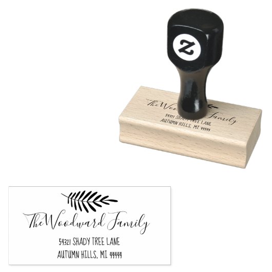 Typografisch adreslabel met vertakking rubberstempel (Gestempeld)