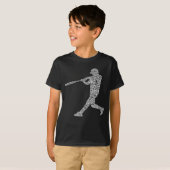 Typografisch Baseball Softball Player Kinder T-shi T-shirt (Voorkant volledig)