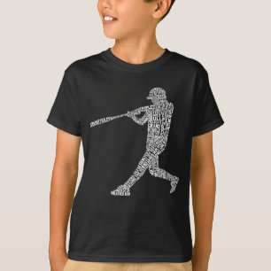 Typografisch Baseball Softball Player Kinder T-shi T-shirt