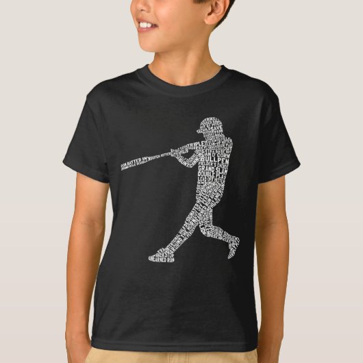Typografisch Baseball Softball Player Kinder T-shi T-shirt (Voorkant)