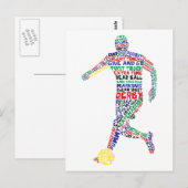 Typografisch Briefkaart Voetbalspeler (Voorkant / Achterkant)