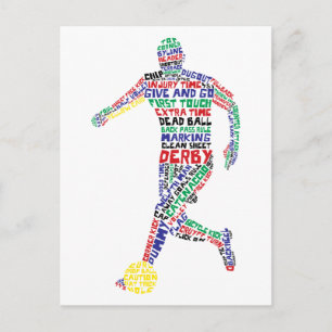 Typografisch Briefkaart Voetbalspeler