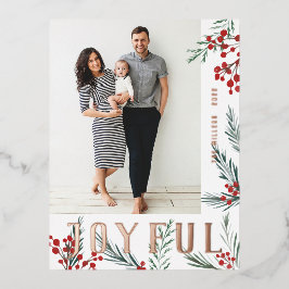 Typografisch fleschemicaliën Foto Joyful Folie Feestdagen Briefkaart