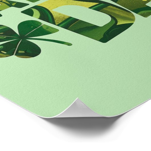 Typografisch Happy St. Patrick's Day Green Poster (Hoek)
