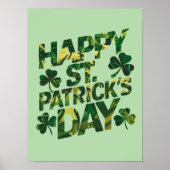 Typografisch Happy St. Patrick's Day Green Poster (Voorkant)