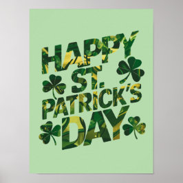 Typografisch Happy St. Patrick's Day Green Poster