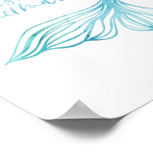 Typografisch Ik ben een Mermaid Waterverf Mermaid  Poster (Hoek)