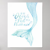 Typografisch Ik ben een Mermaid Waterverf Mermaid  Poster (Voorkant)