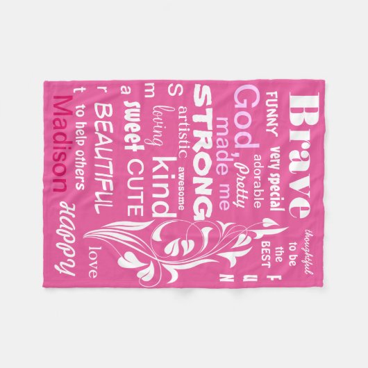 Typografisch KARTdesign, personaliseren voor een m Fleece Deken (Voorkant (Horizontaal))