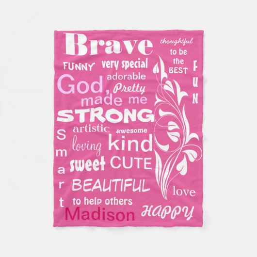 Typografisch KARTdesign, personaliseren voor een m Fleece Deken (Voorkant)