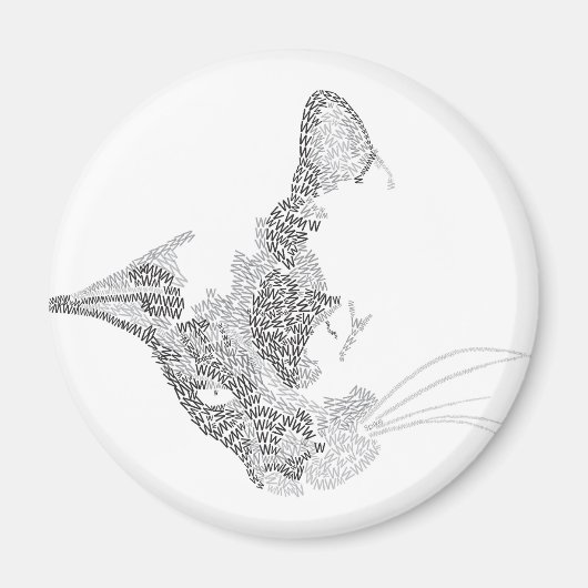 Typografisch Kat Magneet (Voorkant)