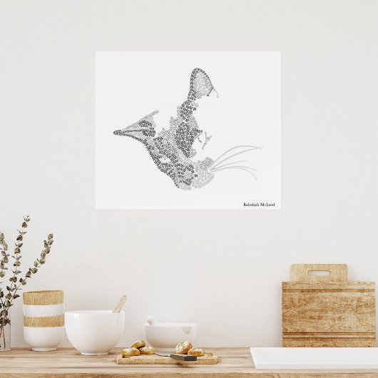 Typografisch Kat Poster (Keuken)