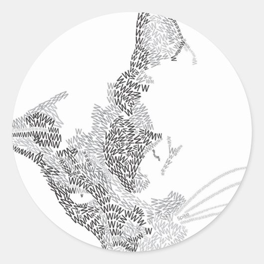 Typografisch Kat Ronde Sticker (Voorkant)