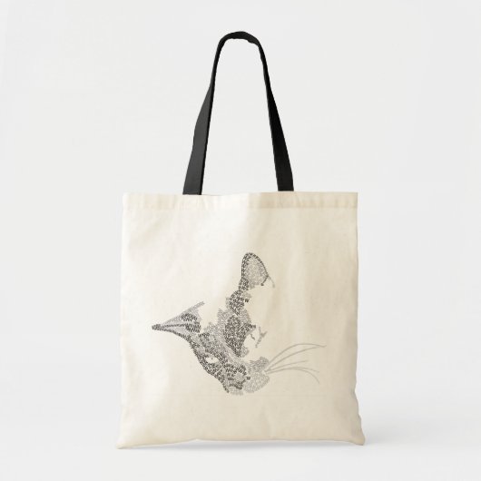 Typografisch Kat Tote Bag (Voorkant)